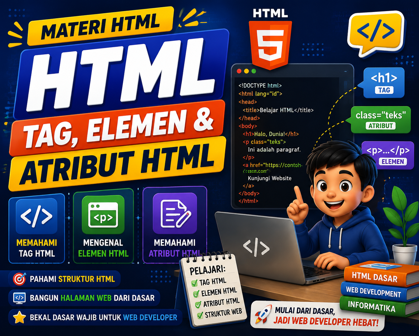 Tag, Elemen & Atribut HTML